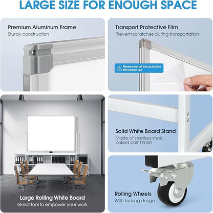 MaxGear Rolling Whiteboard on Wheels - Image 3