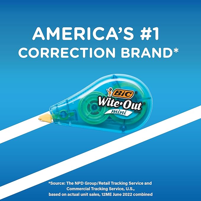 BIC Wite-Out Brand Mini Correction Tape, Tape Applies Dry - Image 5