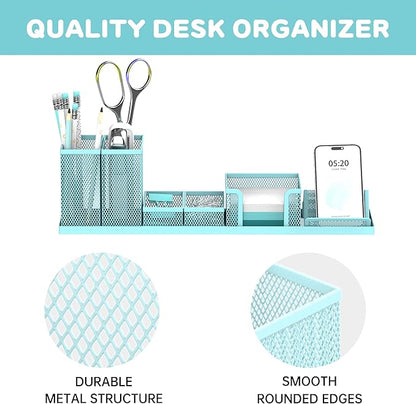 SUPEASY Pen Holder for Desk, 6 Piece Mesh Desk Organizer set for Office - Image 4