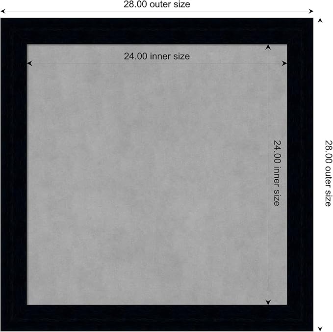 Amanti Art Black Framed Magnetic Board 28x28 Medium Vision Board - Image 4
