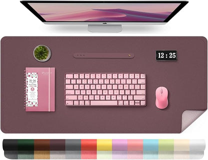Leather Desk Pad Protector, Desk Mat, Large Mouse Pad, Non-Slip Desk Blotter by BLESWIN
