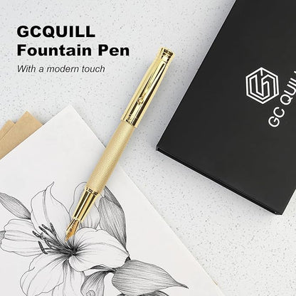 GC QUILL Fancy Fountain Pen Set – Fine and Medium Nibs, 18 Ink Cartridges - Image 2