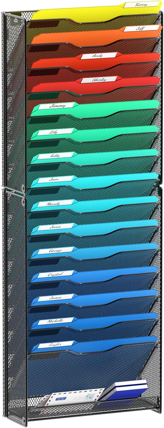 samstar 16 Tier Wall File Organizer Hanging Wall File Holder Wall Mount Paper by Samstar