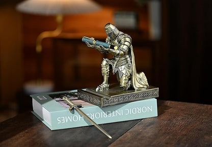 NCQIXIAO Medieval Templar Vanguard Officer Knight Pen Holder Pen Stand Desk - Image 7