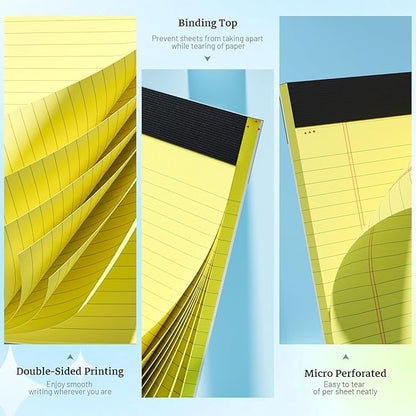 Roneky Legal Pads 8.5 x 11 Yellow Note Pads, 2 Pack College Ruled Notepads 8.5 - Image 3