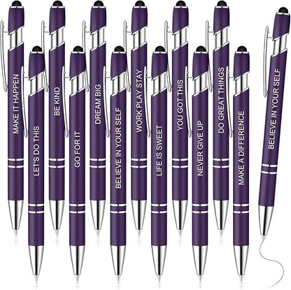 Zonon 12 Pcs Inspirational Pens Bulk Funny Ballpoint Pen by Zonon