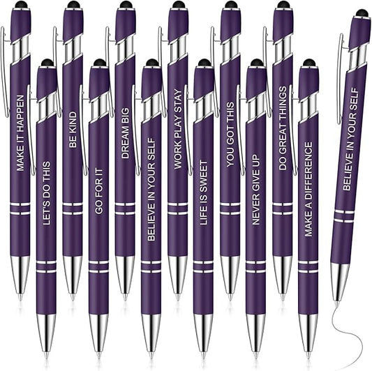 Zonon 12 Pcs Inspirational Pens Bulk Funny Ballpoint Pen by Zonon