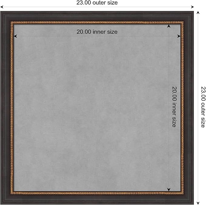 Amanti Art Black Framed Magnetic Board 23x23 Medium Vision Board - Image 3