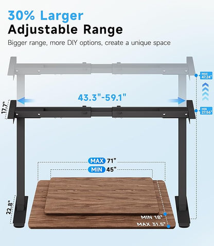 Electric Standing Desk Frame Dual Motor - Image 2