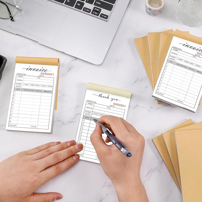 12 Pack Thank You Receipt Book, 3.4x5.5" Handheld 2-Part Carbonless Sales - Image 5