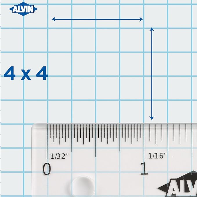 ALVIN Cross Section Graph Paper Pad 50 Sheets 17" x 22" Model 1422-12 Acid-Free - Image 2
