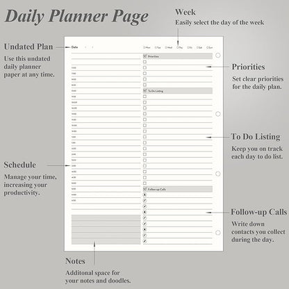 EMSHOI Undated Daily Planner 9.2" X 12", Large To Do List Notepad, 240 Refill - Image 4