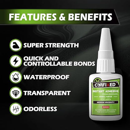 Medium Super Glue Liquid, All Purpose CA Glue - Image 2