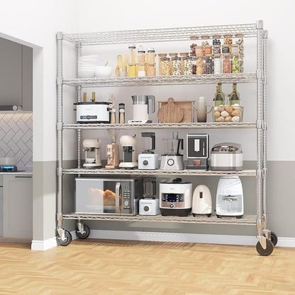Homdox 5 Tier Heavy Duty Metal Wire Shelving - Image 2