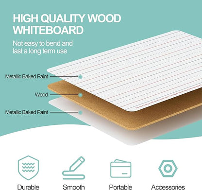 6 Pack Small White Boards, Teacher School, Include 6 Markers, 6 Erasers - Image 6