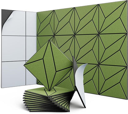 UNECHO 12 Pack 12" X 12" X 0.47" Acoustic Panels by UNECHOACOUSTIC