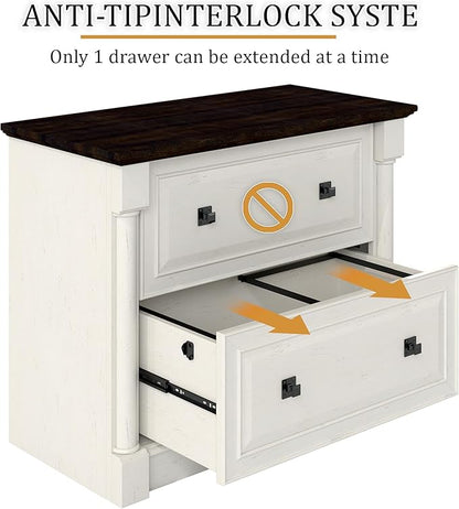 blini 2 Drawer File Cabinet Farmhouse Lateral File Cabinet - Image 5