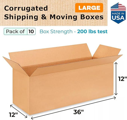 Exrta Large Shipping & Moving Boxes 36x12x12" - Image 2