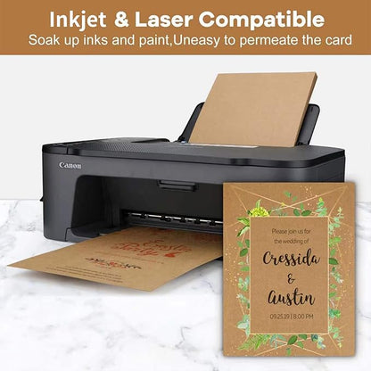 100 Sheets Kraft Paper Brown Cardstock 8.5 x 11, Goefun 80lb Card Stock Printer - Image 3
