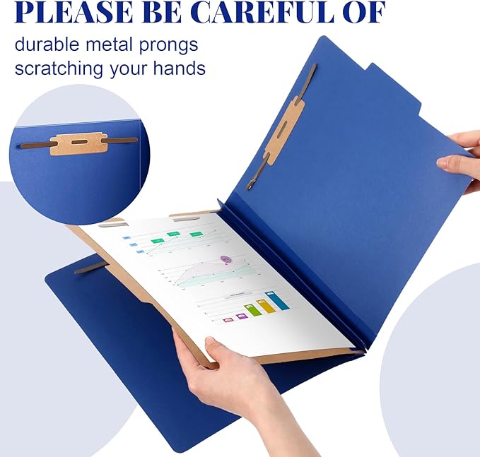 Skyygemm 12 Pcs Classification Folders Letter Size, 1 Divider Pressboard File - Image 3