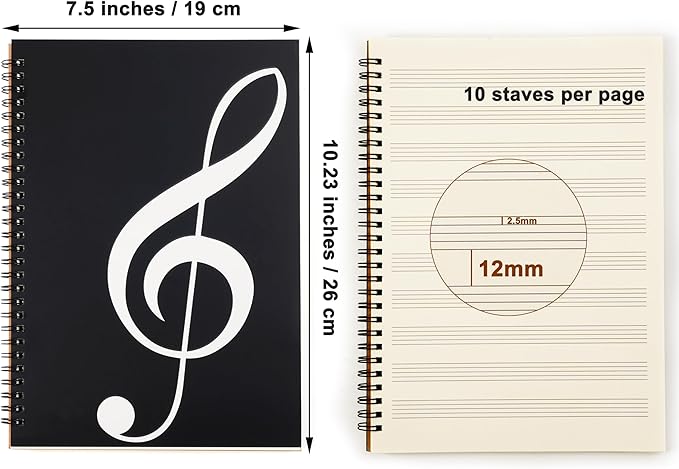 MoHern Blank Sheet Music Notebook, 160 Pages Composition Staff Paper Notebook - Image 5