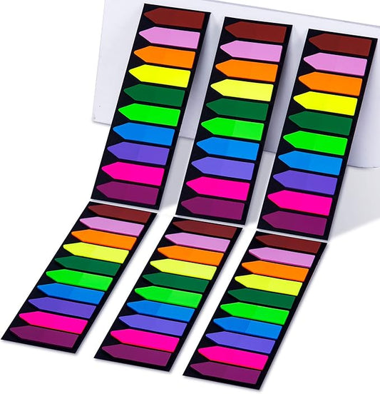 Golcellia 1200 Pieces Sticky Tabs Page Markers, Book Tabs Arrow Flags Colored by Golcellia