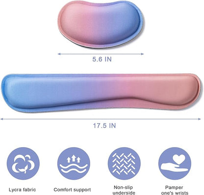 Hoewina Keyboard Wrist Rest, Ergonomic Wrist Rest, Superfine Fabric and Gel - Image 2