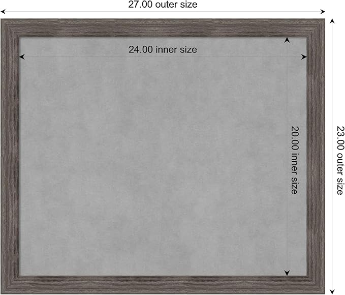Amanti Art Grey Framed Magnetic Board 23x27 Medium Vision Board - Image 3