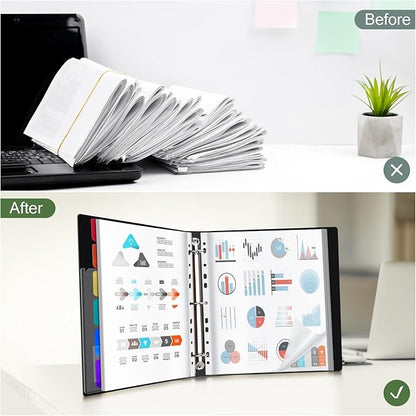Uquelic 80-Pocket Binder with Plastic Sleeves - Image 5