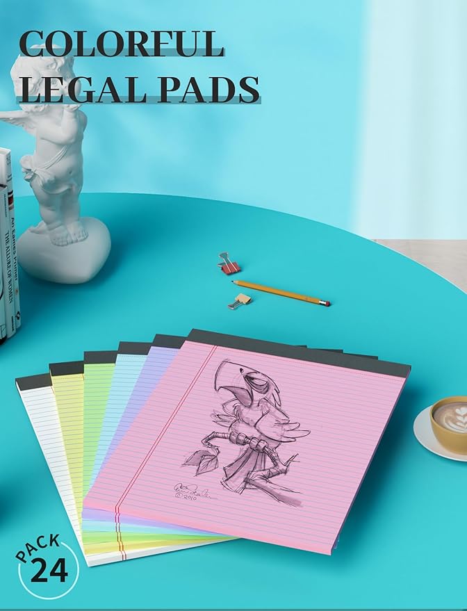 24 Pack Colored Legal Pads 8.5 x 11, College Ruled, 720 Sheets Note Pads 8.5 x - Image 5