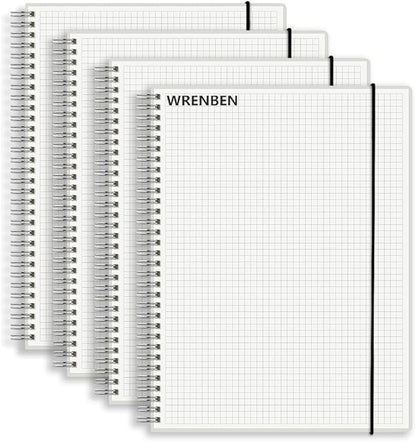 WRENBEN 120gsm Graph Paper Composition Notebook A5 Spiral Notebook 160 Pages by WRENBENNOTEBOOK
