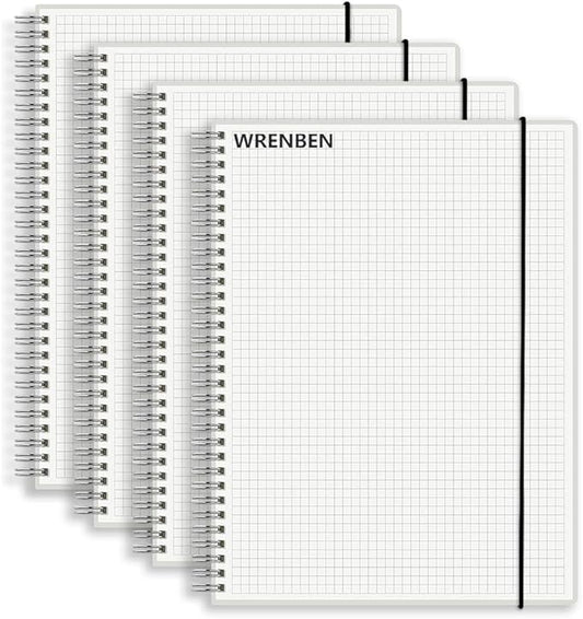 WRENBEN 120gsm Graph Paper Composition Notebook A5 Spiral Notebook 160 Pages by WRENBENNOTEBOOK