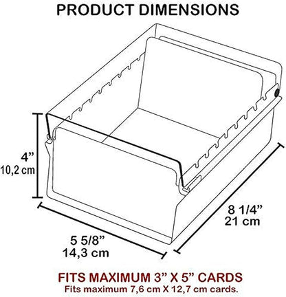 Acrimet 3 x 5 Card File Holder Organizer Box Metal Base Heavy Duty - Image 8