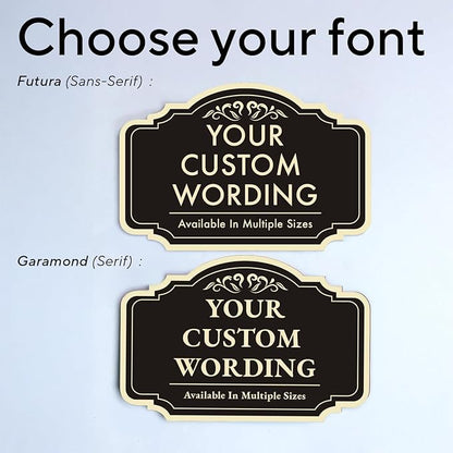 Custom Aluminum Outdoor Metal Sign, Personalized, Waterproof, Design 2 Black - Image 9