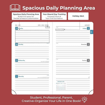 IN-LUXPRO Planner 2026 Daily Weekly and Monthly, 6.5"x3.75", 12 Months Spiral - Image 3