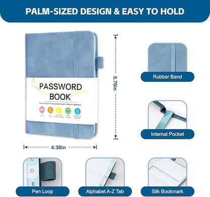 Password Keeper Book with Alphabetical Tabs，4.3"x5.7" Small Password Books - Image 2