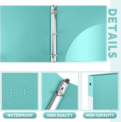 Henoyso 48 Pcs 3 Ring Binder 0.5 Inch Round Fits Letter Size 8.5'' x 11'' Paper - Image 3