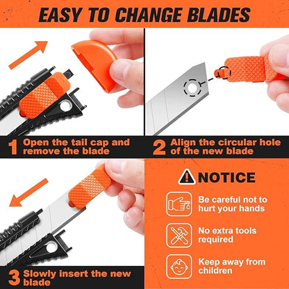 JOYUMY 20 Pack Utility Knife, Box Cutter Retractable, Box Knife - Image 8