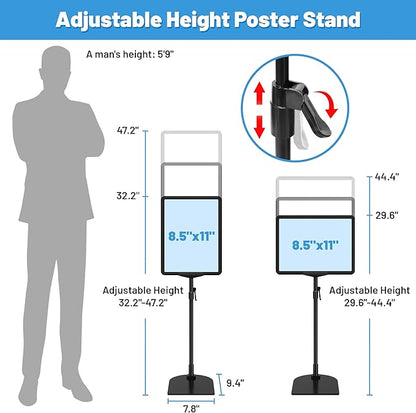 8Pack Sign Holder Stand for Display 8.5 x 11, Adjustable Poster Stand for Table - Image 3
