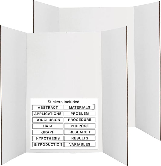 White Tri-Fold Presentation Board 28" X 40" Display Exhibition Board by ENDAY