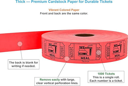 Tacticai 1000 Raffle Tickets, Single Roll, Ticket - Image 2