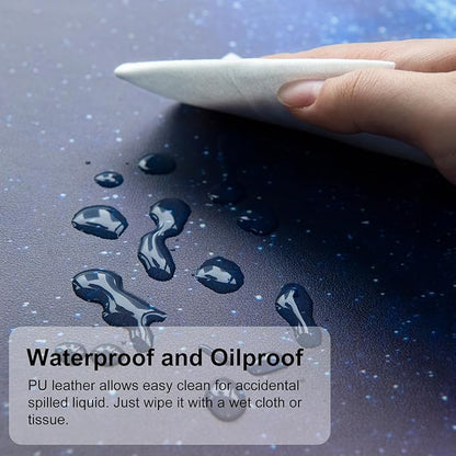 QIYI Large Desk Pad, Milky Way Mouse Pad Desktop Decor, Waterproof PU Leather - Image 3