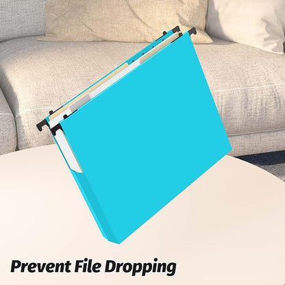 Shutex Extra Capacity Plastic Hanging File Folders, 12 Pack Reinforced - Image 4