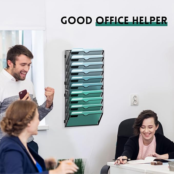 SUPEASY 10-Tier Wall File Organizer, Hanging Wall Files - Image 5