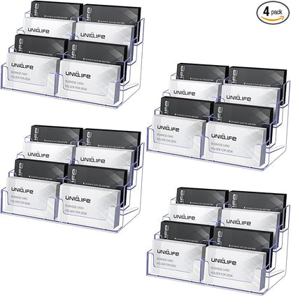 Uniclife 4 Pack Acrylic Business Card Holder by UnicLife