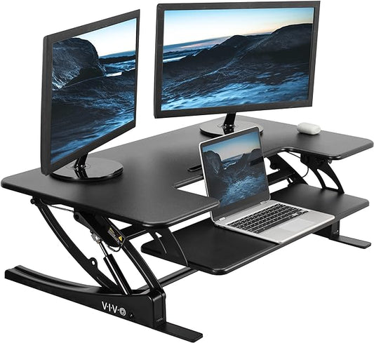 VIVO 42 inch Height Adjustable Stand Up Desk Converter, V Series, Quick Sit to by VIVO