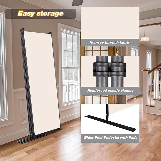 CHOSENM Room Divider, 8 Panel Folding Privacy Screens - Image 4
