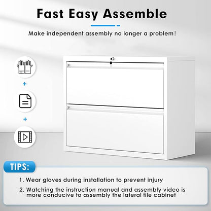 Pataku Lateral File Cabinet, 2 Drawer File Cabinet - Image 9