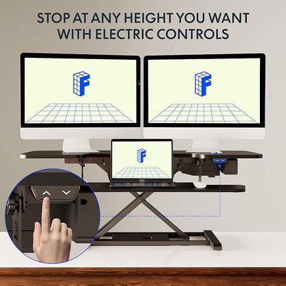 FLEXISPOT 42 inch Electric Motor Desk Converter, Height Adjustable Motorized - Image 5