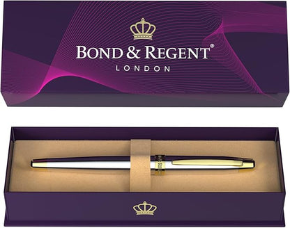 Bond & Regent Silver Chrome & 24 Karat Gold | Certified Luxury Grade Rollerball by BondRegent